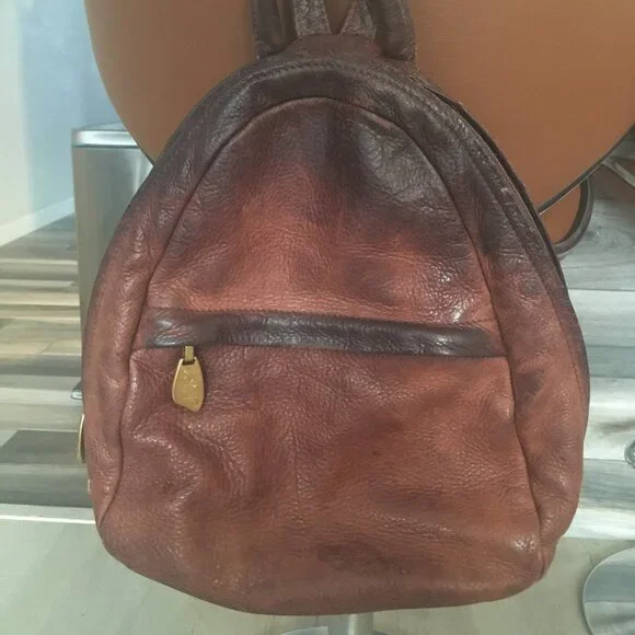 Vintage dark brown Libaire USA backpack Authentic LIBAIRE Vintage Black Leather Backpack Bag Made in  main image 3